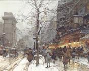 A Busy Boulavard Under Snow - 尤金·加林·拉卢